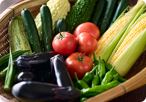 自家製の新鮮な野菜